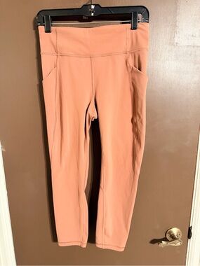 Lululemon Time To Sweat Crop 23” Leggings Size 8 Blush Pink